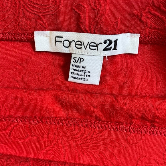 NWT Forever 21 Red Jacquard Bodycon Mini Skirt - Picture 5 of 5